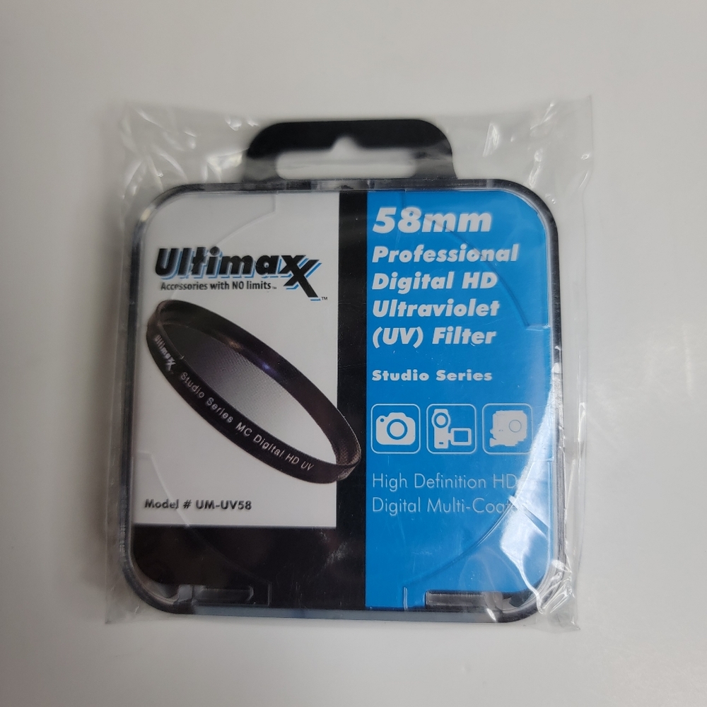 Ultimaxx 58mm Professional Digital HD Ultraviolet UV Filter Model UM-UV58 NWT